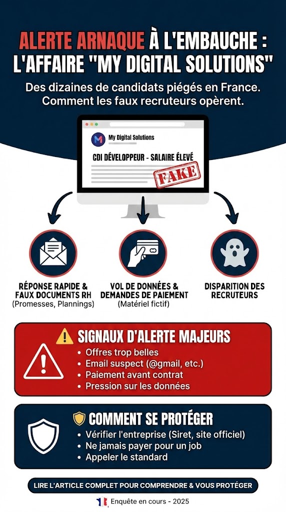 Escroquerie à la fausse embauche : l’affaire My Digital Solutions (2025)